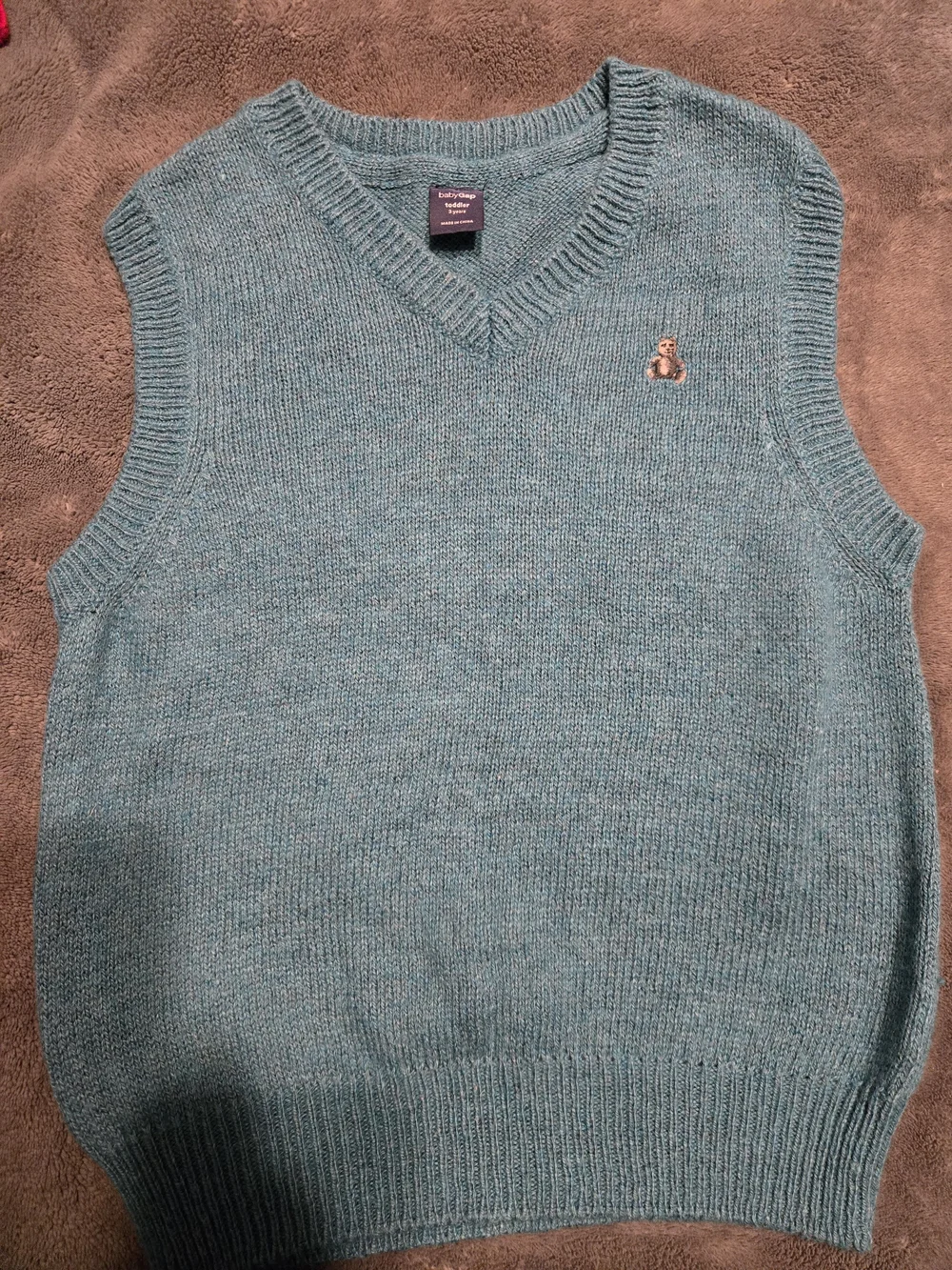Baby GAP Toddler V-Neck Sweater Vest in Seafoam Blue